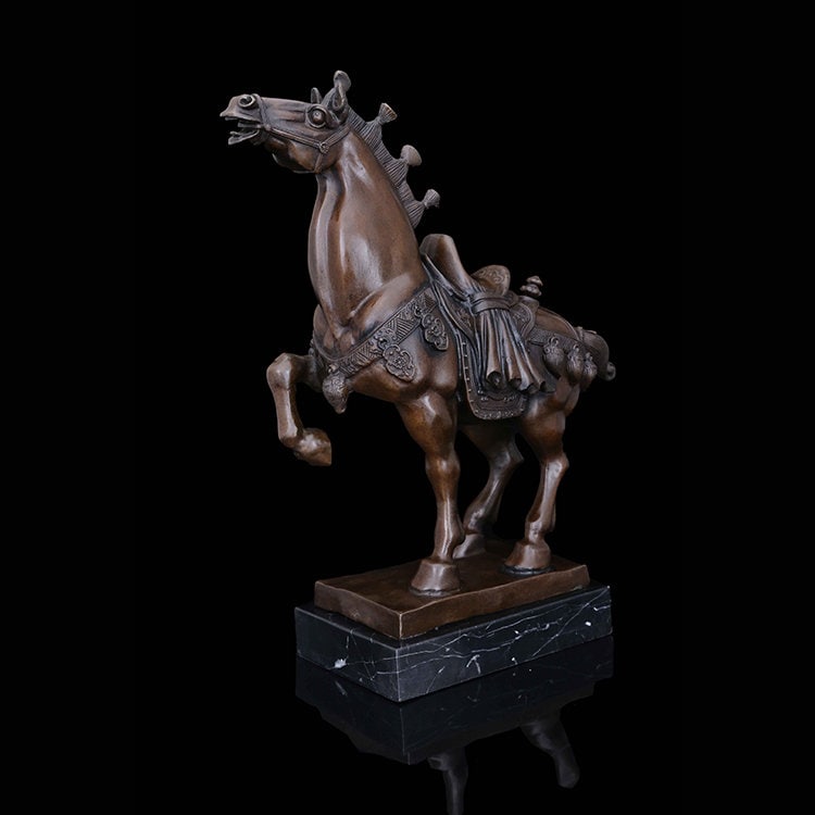 Chinesisches Kriegspferd | Bronzestatue | Tierskulptur | Militärisches Tier
