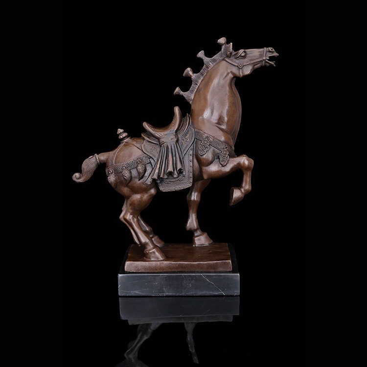 Chinese War Horse | Bronze Statue | Animal Sculpture | Military Animal