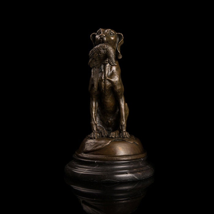 Cão de caça | Ave presa | Estátua de Bronze | Escultura de Animais