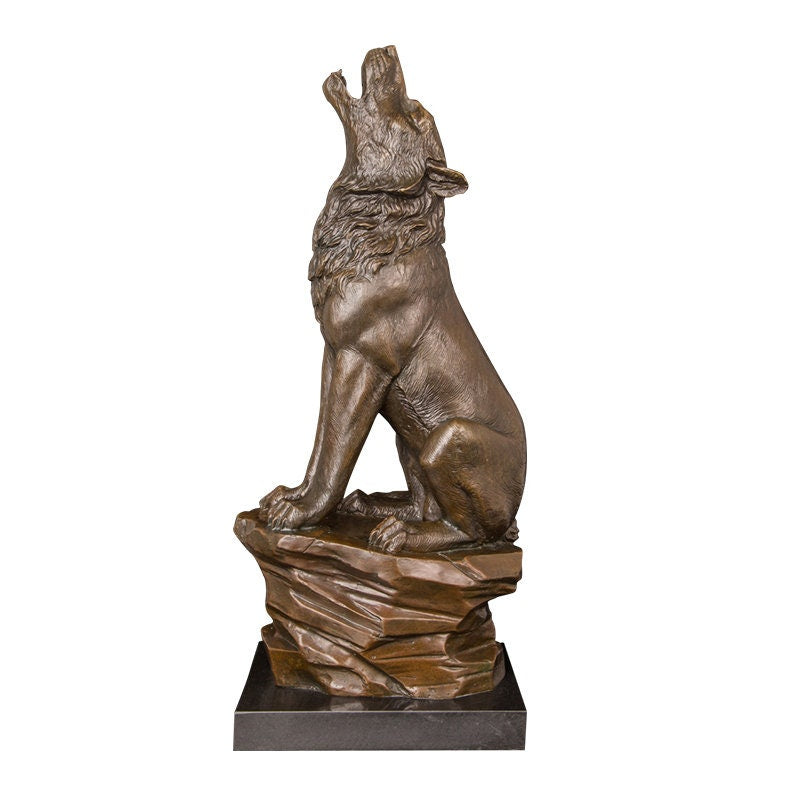 Howling Wolf | Bronze Statue | Animal Sculpture