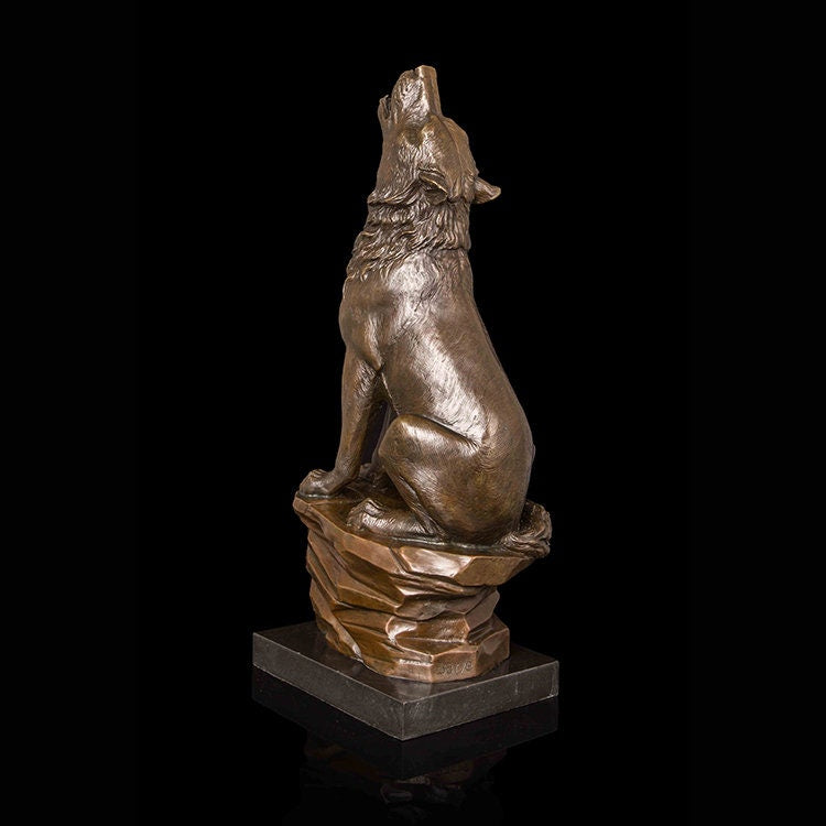 Howling Wolf | Bronze Statue | Animal Sculpture