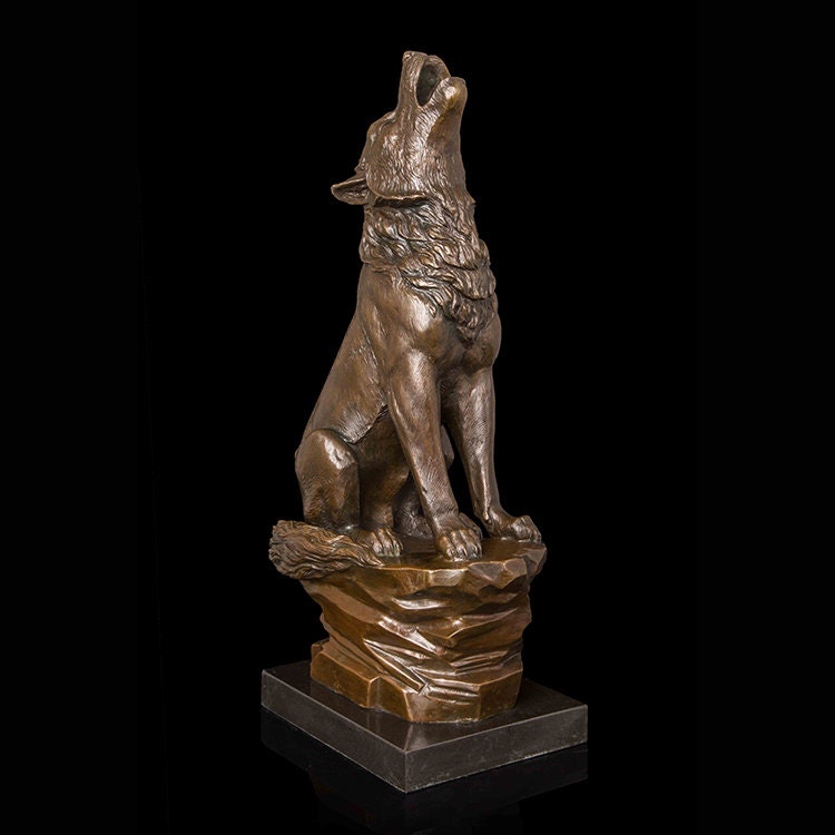 Howling Wolf | Bronze Statue | Animal Sculpture