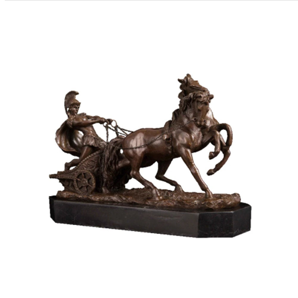 Roman Soldier and Horse | Bronze Statue | Miltary Sculpture