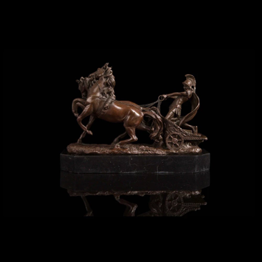Roman Soldier and Horse | Bronze Statue | Miltary Sculpture