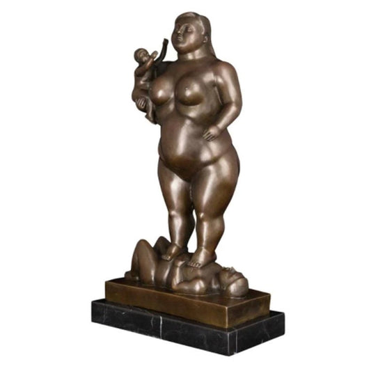 fernando Botero Scultura | Donna con bambino | Statua di bronzo
