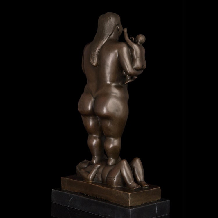 fernando Botero Sculpture | Woman with Baby | Bronze Statue