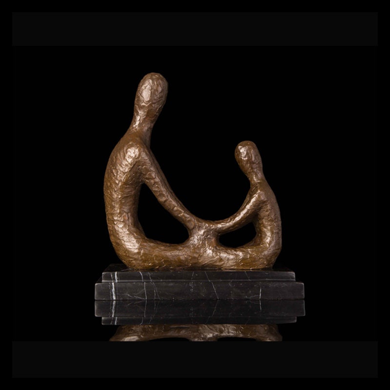 Abstract Father & Daughter | Mother and Son | Bronze Statue | Family Sculpture