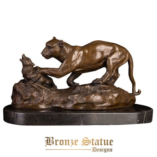 Panther Hunting Prey | Bronze Statue | Animal Sculpture