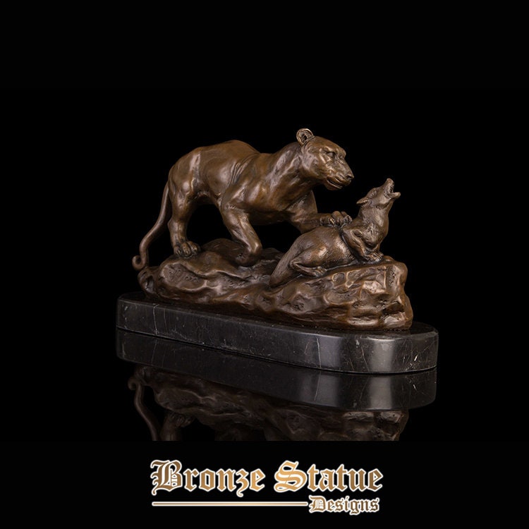 Panther Hunting Prey | Bronze Statue | Animal Sculpture