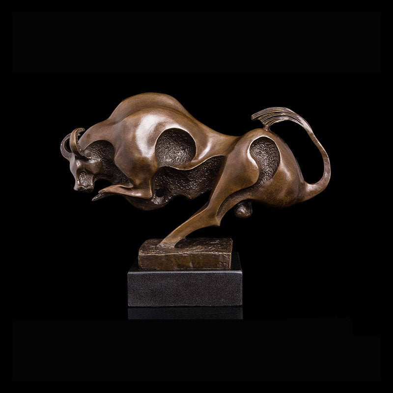 Abstract Bull Bronze Statue | Animal Sculpture