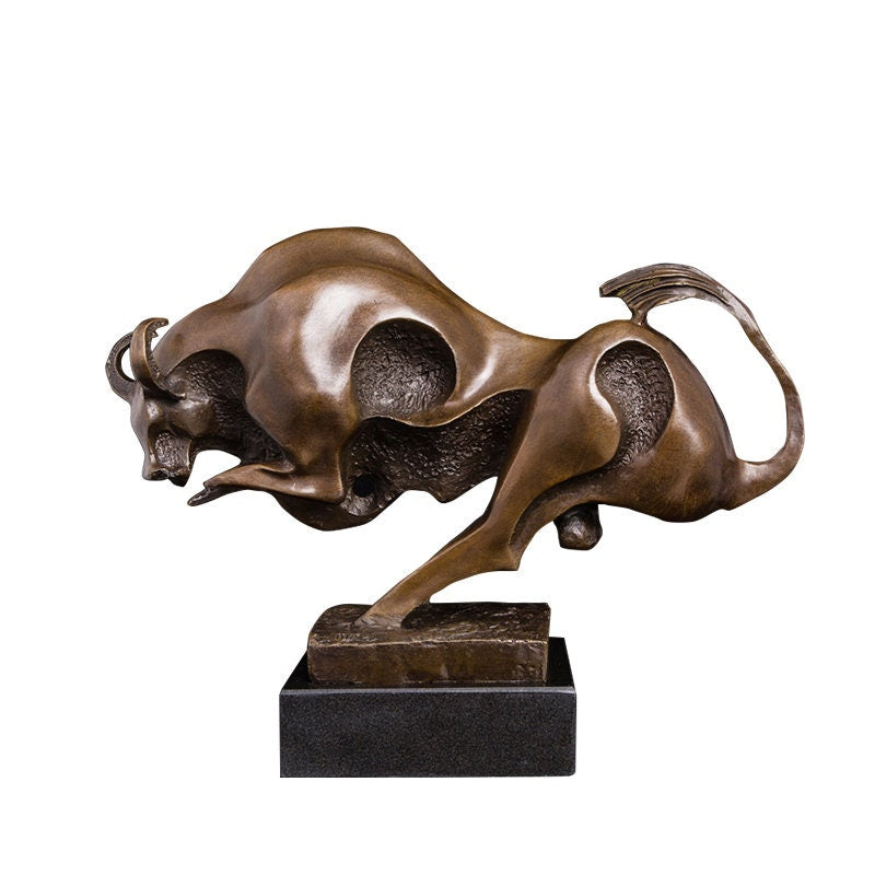 Abstract Bull Bronze Statue | Animal Sculpture