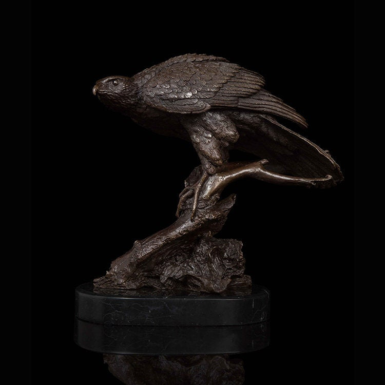 Falke Bronzestatue | Vogel-Skulptur