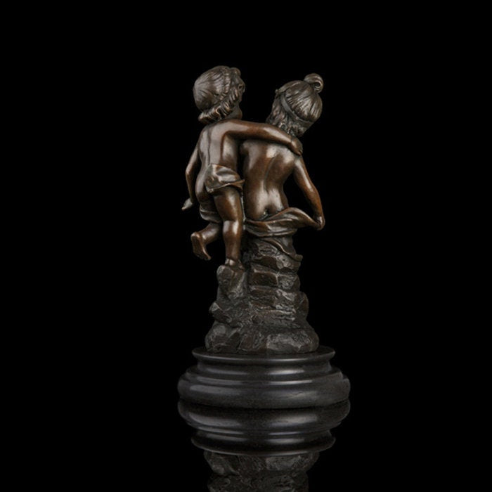 Junge und Mädchen-Skulptur | Bronze Statue