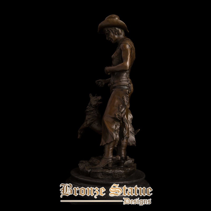 Cowboy and dog | Western Sculpture | Bronze Statue