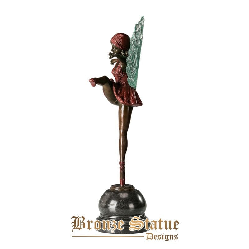 Grande statua di danza del pavone statuetta in bronzo scultura di danzatrice d'arte vintage per la decorazione domestica 56 cm
