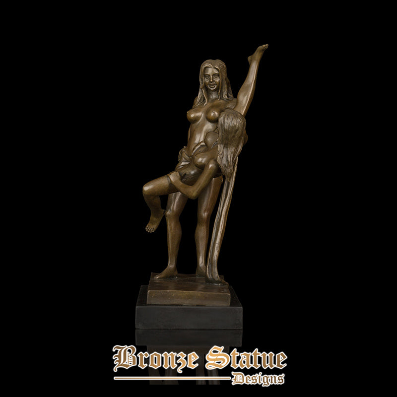 Bronze-Künstler-Kunst-Dekor, nacktes sexy Mädchen und Mädchen, Statue, Skulptur, sexy nackte Dame, Figuren für Wohnzimmerdekoration